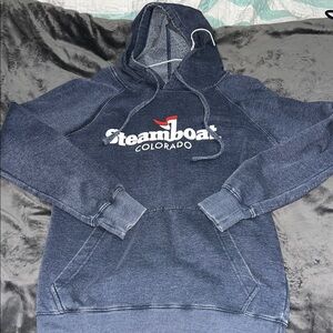 Men's Blue Hoodie- Vintage Style